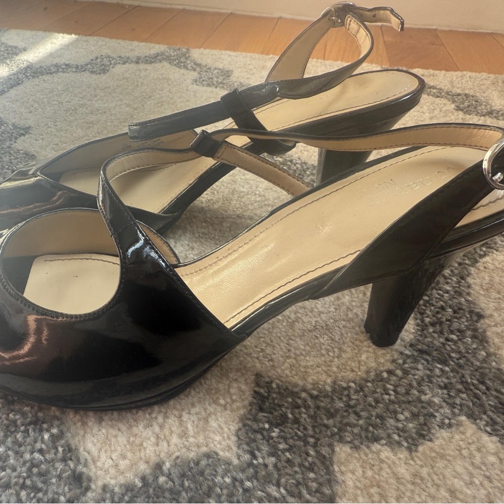 Naturalizer Black Patent Leather Slingback Heels